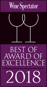 Wine Spectator Best of Award of Excellence 2018 Wine Spectator Best of Award of Excellence 2018 graphic