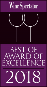 Wine Spectator Best of Award of Excellence 2018 graphic